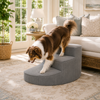 Foam Dog Stairs for Bed & Couch, Washable Non-Slip Cover
