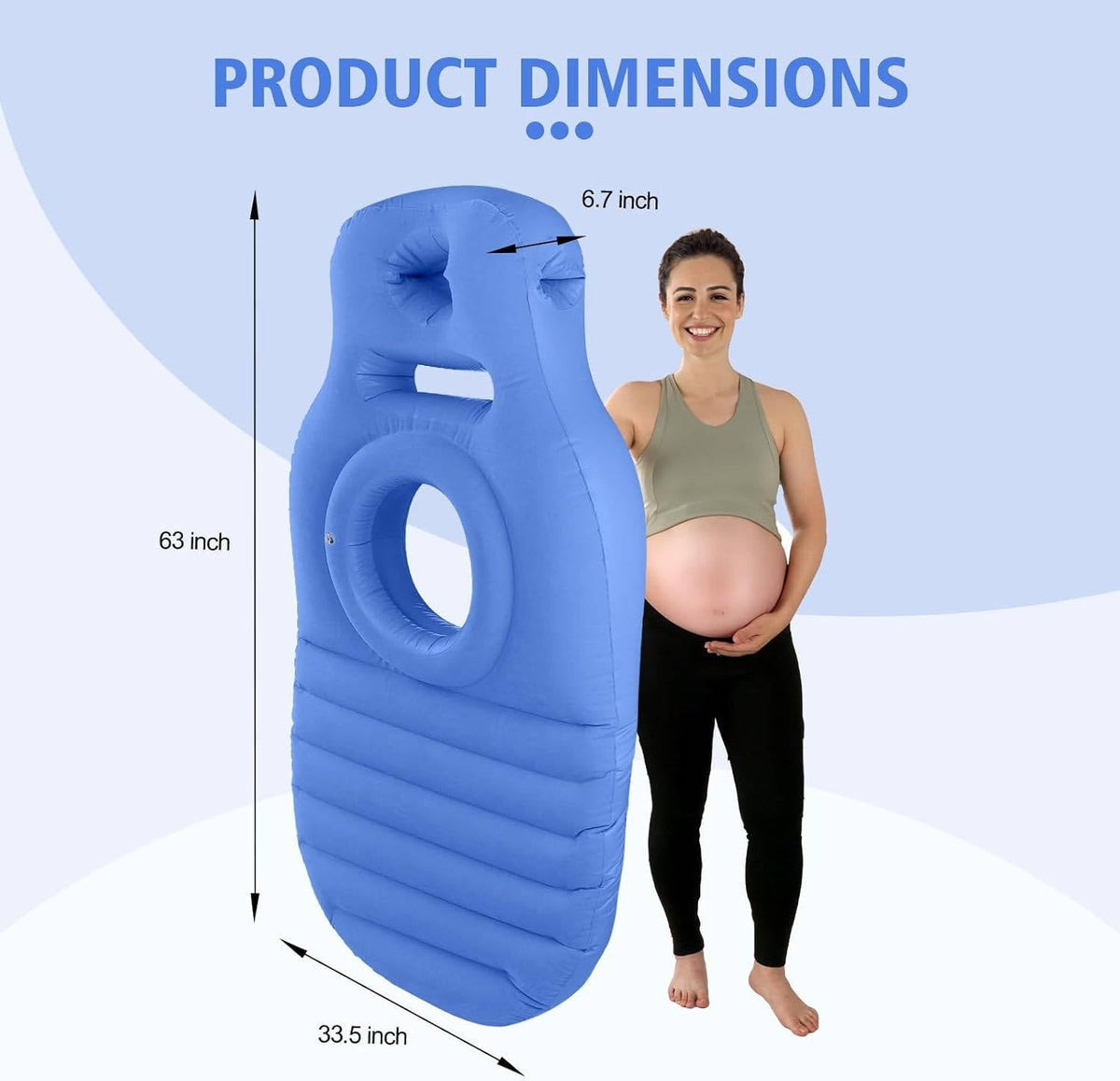 Inflatable Pregnancy Pillow with Belly Cutout, Dual Chamber