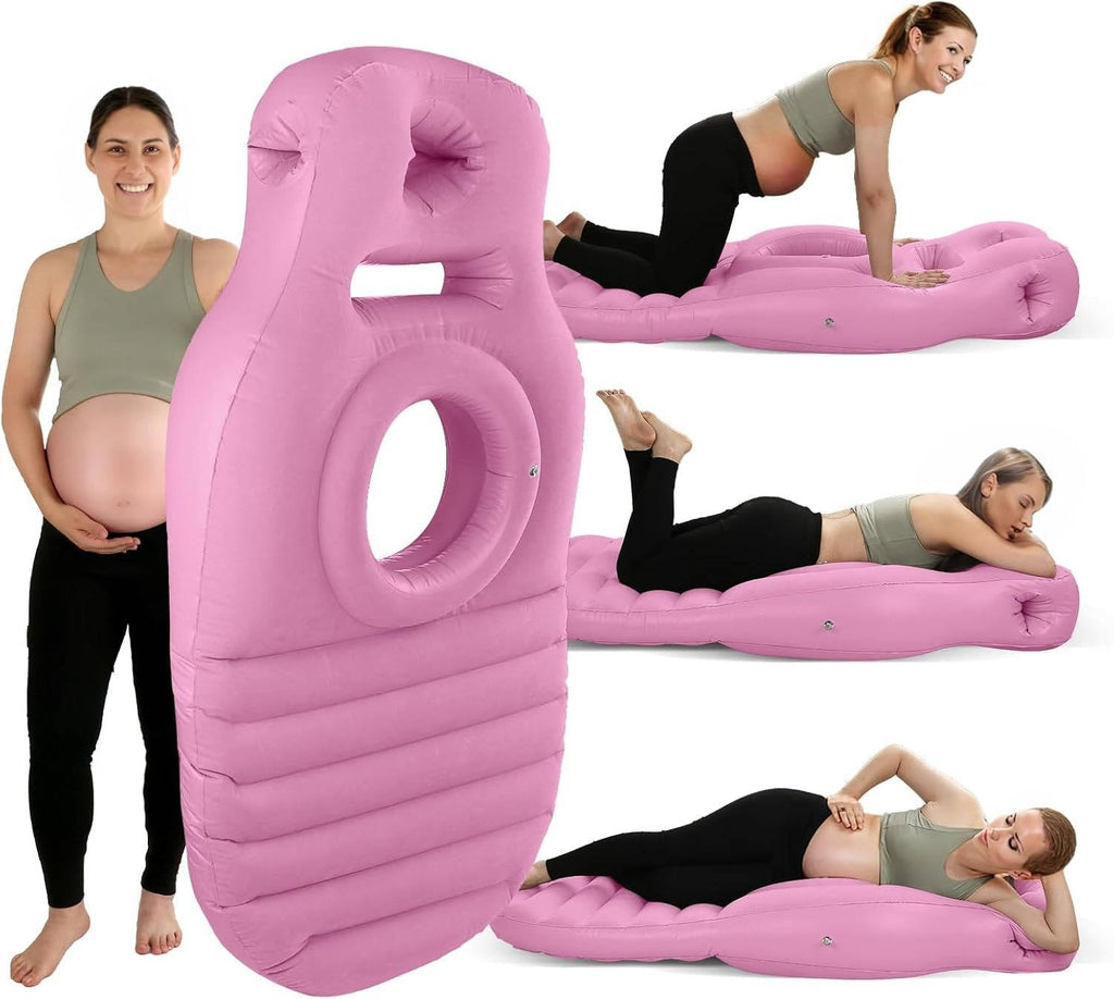 Inflatable Pregnancy Pillow with Belly Cutout, Dual Chamber