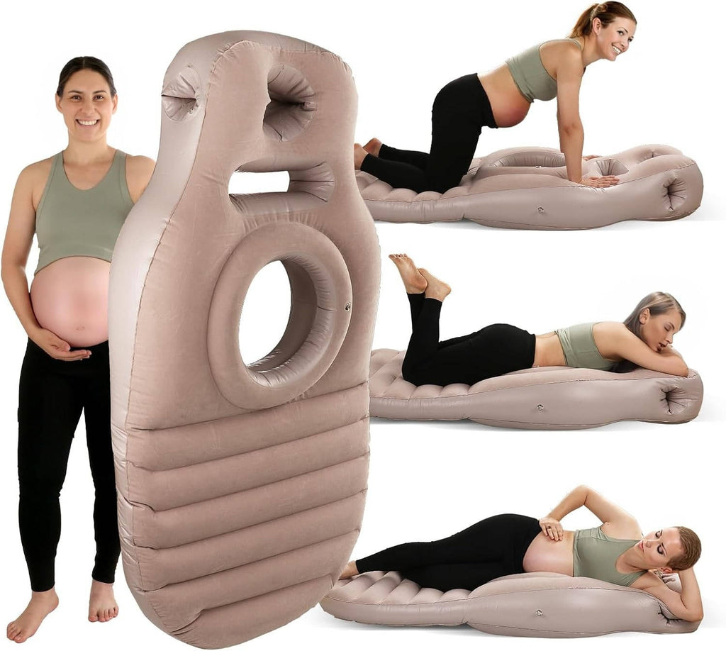 Inflatable Pregnancy Pillow with Belly Cutout, Dual Chamber