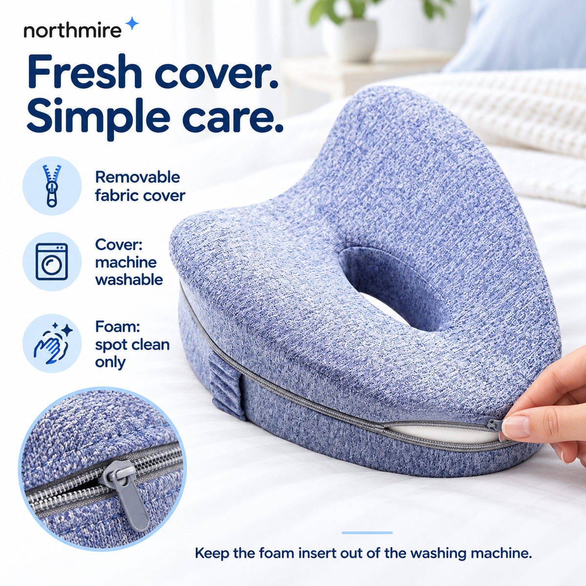 Northmire Contoured Knee Pillow for Side Sleepers