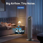 Quiet Bladeless Tower Fan, 8 Speeds & 90° Oscillation