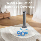 Quiet Bladeless Tower Fan, 8 Speeds & 90° Oscillation