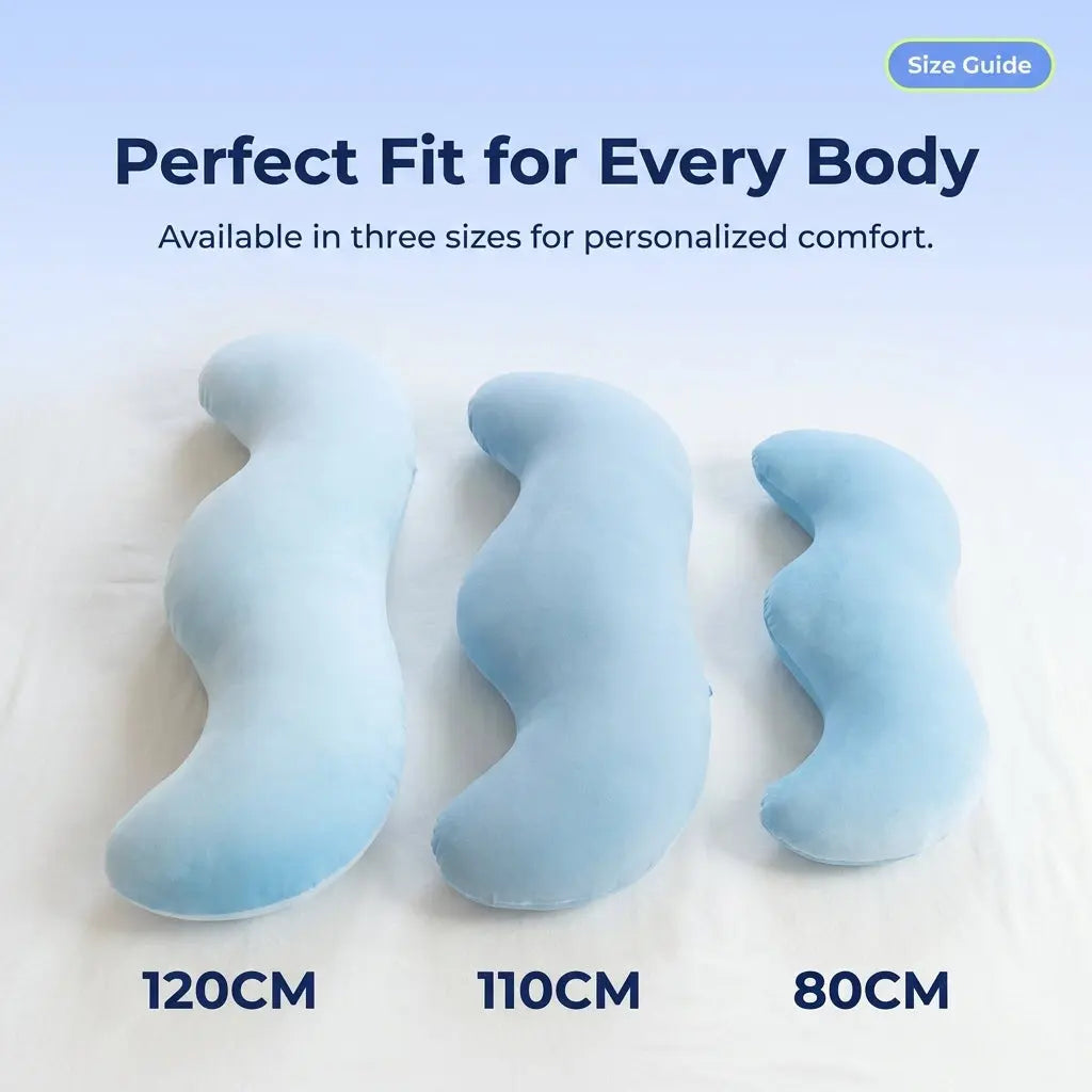 Curved Body Pillow for Side Sleepers, Shredded Memory Foam