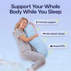 Curved Body Pillow for Side Sleepers, Shredded Memory Foam