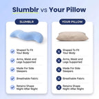 Curved Body Pillow for Side Sleepers, Shredded Memory Foam
