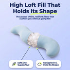 Curved Body Pillow for Side Sleepers, Shredded Memory Foam