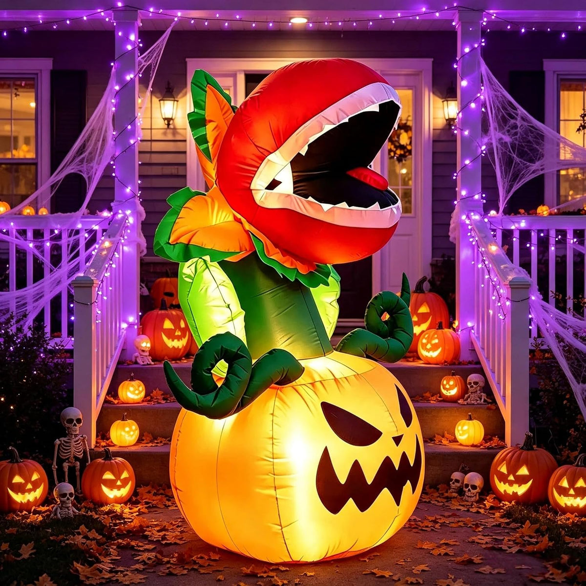 Lighted Halloween Carnivorous Plant Pumpkin Inflatable