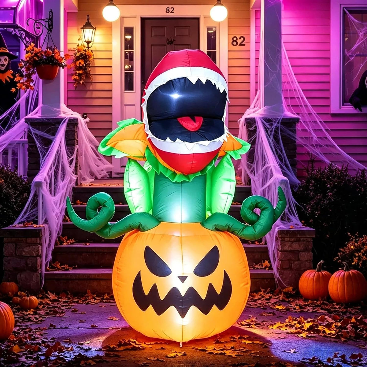 Lighted Halloween Carnivorous Plant Pumpkin Inflatable
