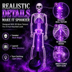 Halloween Outdoor Solar Lights Skeleton 2 Pack, Solar Pathway Lights and Halloween Solar Lights, Halloween Skeleton Decorations Outdoor