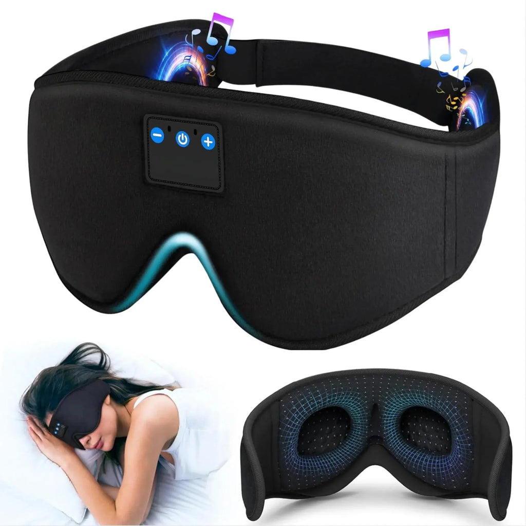 Bluetooth Sleep Mask with Headphones and 3D Eye Contours