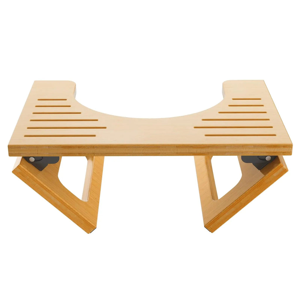 Foldable Bamboo Toilet Foot Stool with Non-Slip Base