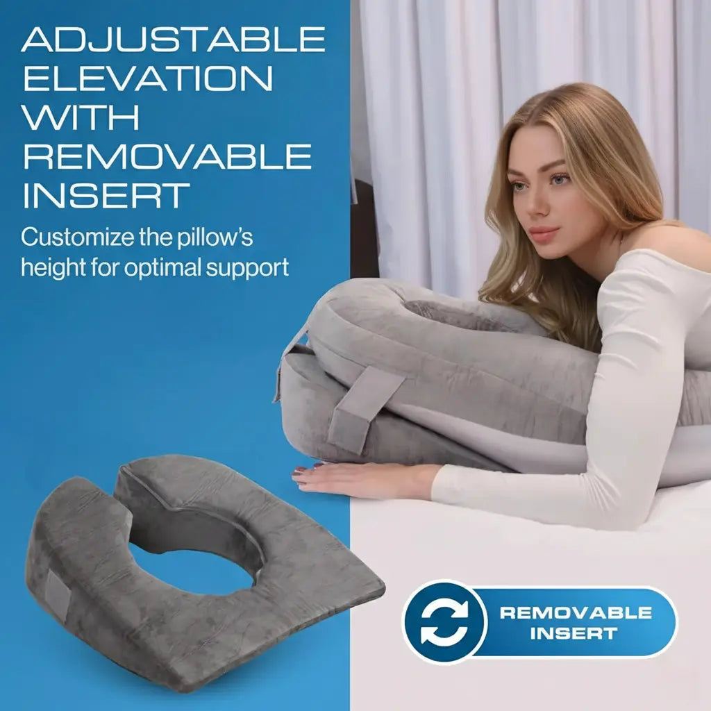 Face-Down Pillow with Shredded Memory Foam and Dual Sides