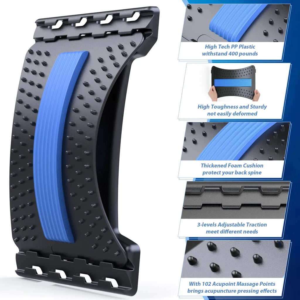 Adjustable 3-Level Back Stretcher with Foam Padding