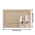 Washable Striped Bath Mat with Soft Flocked Texture