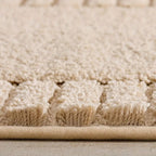 Washable Striped Bath Mat with Soft Flocked Texture