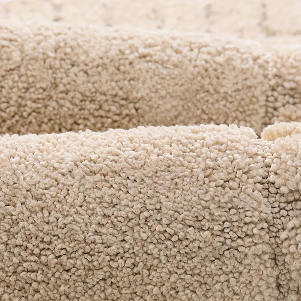 Washable Striped Bath Mat with Soft Flocked Texture