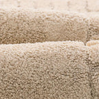 Washable Striped Bath Mat with Soft Flocked Texture