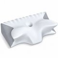 Ergonomic memory foam anti-snore pillow on a white background