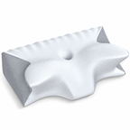 Ergonomic memory foam anti-snore pillow on a white background