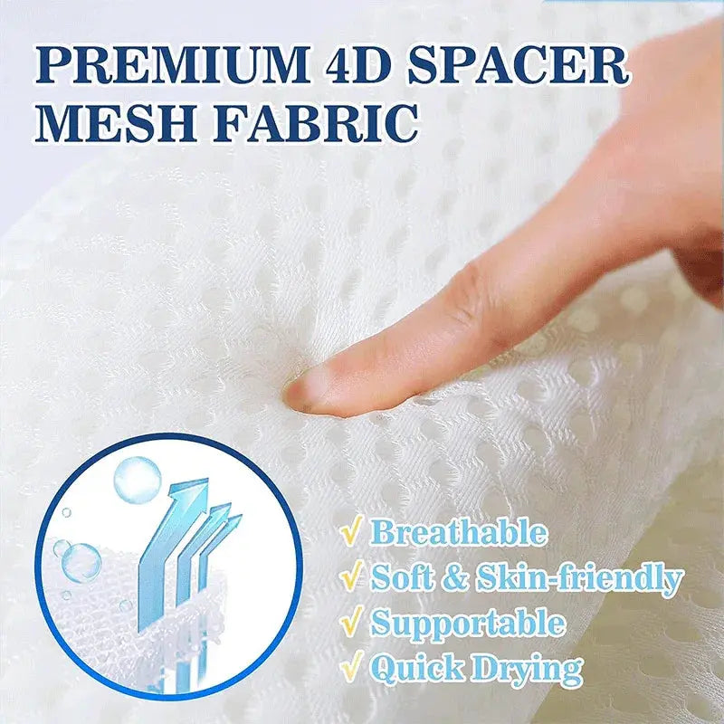 Quick-Dry Bath Pillow with 6 Suction Cups and Air Mesh