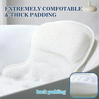 Quick-Dry Bath Pillow with 6 Suction Cups and Air Mesh