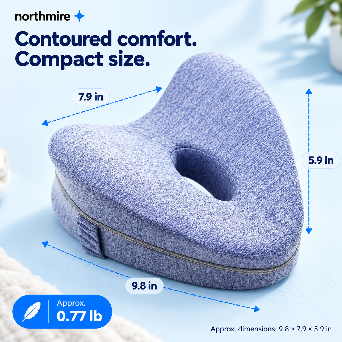 Northmire Contoured Knee Pillow for Side Sleepers