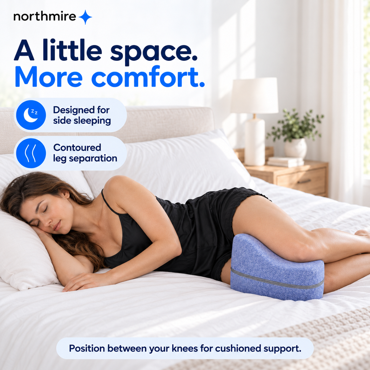 Northmire Contoured Knee Pillow for Side Sleepers