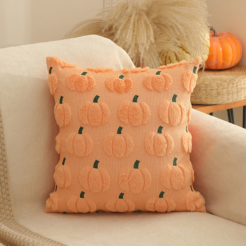 Plush Pumpkin Halloween Throw Pillow