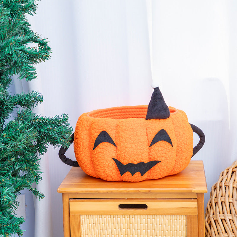 Pumpkin Halloween Storage Basket for Candy & Toys