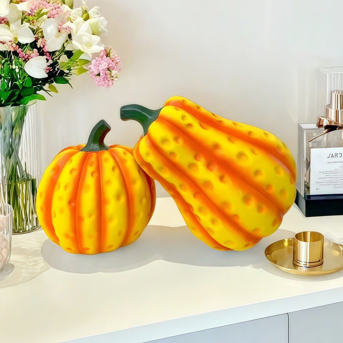 Halloween Pumpkin Sculpture, Tabletop Decor