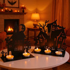 Haunted House Metal Tealight Holder for Halloween