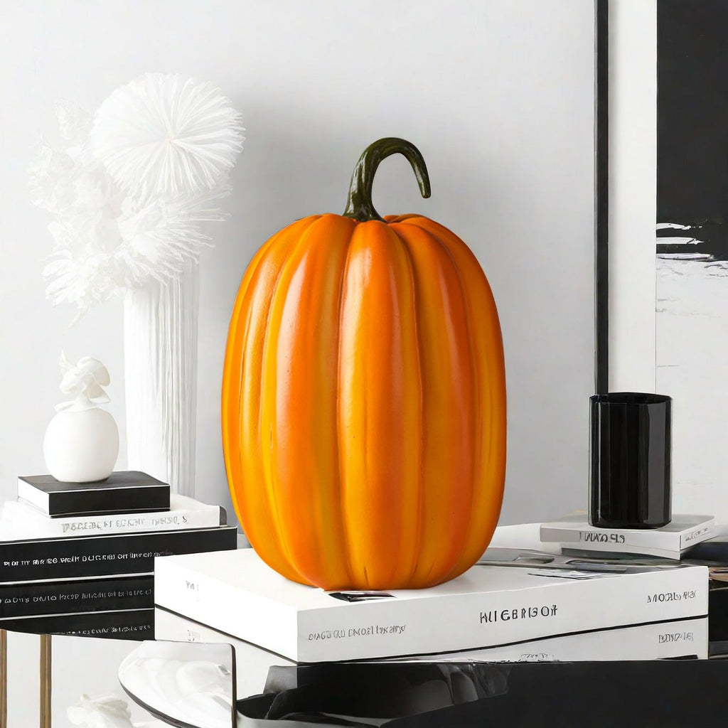 Autumn Pumpkin Figurine for Halloween Tabletop Decor