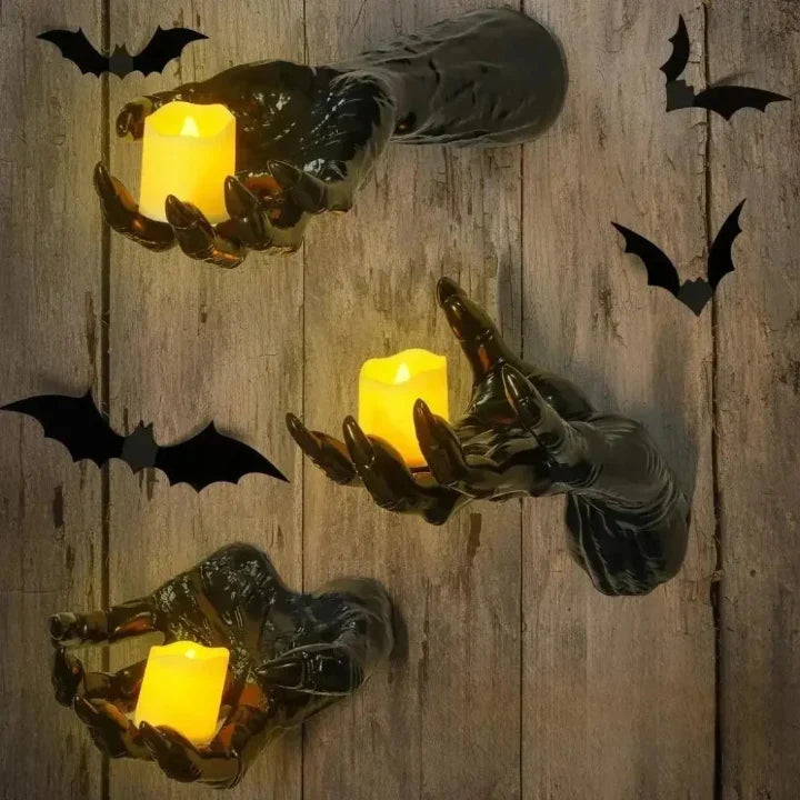 Creepy Hand Halloween Wall Candle Holder, Gothic Decor