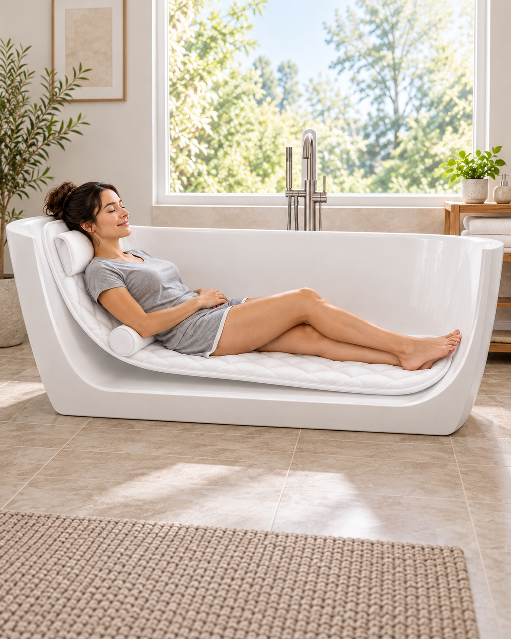 Full-Body Bathtub Pillow with Suction Cups and Air Mesh