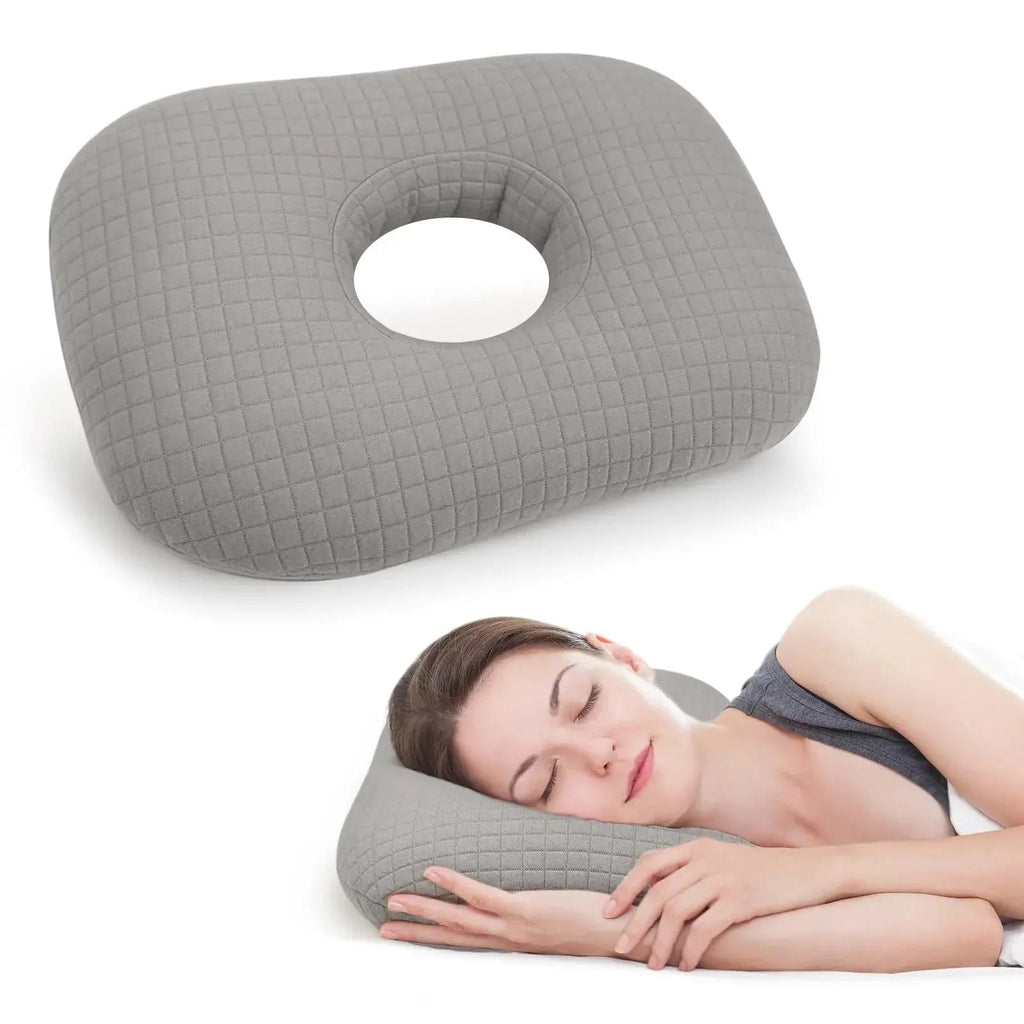 Cotton Ear Hole Pillow for Side Sleepers