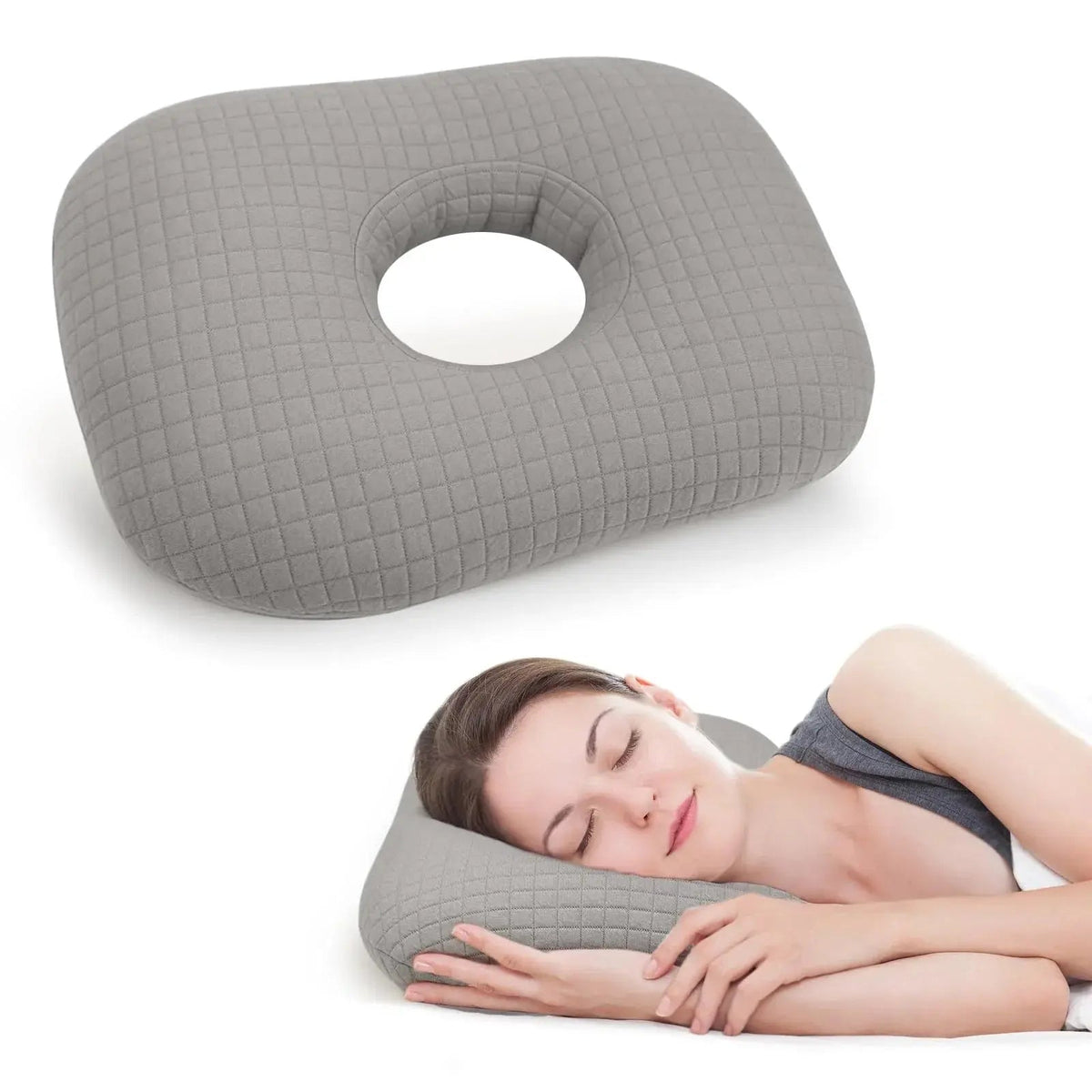 Cotton Ear Hole Pillow for Side Sleepers