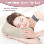 Cotton Ear Hole Pillow for Side Sleepers
