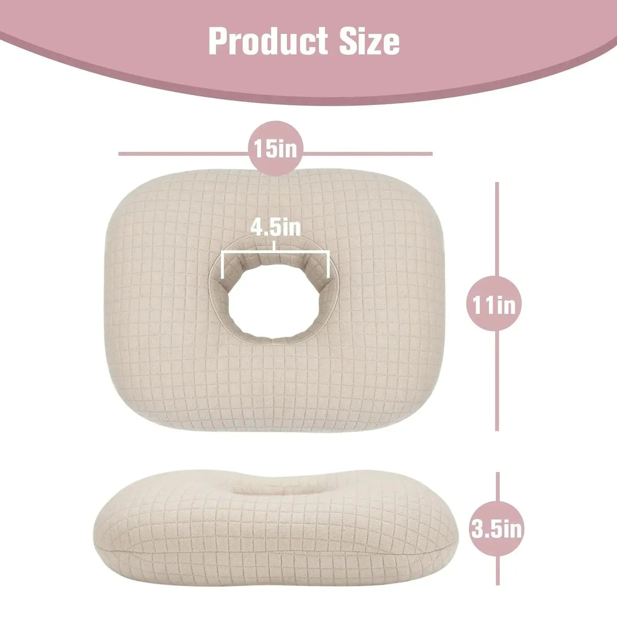 Cotton Ear Hole Pillow for Side Sleepers