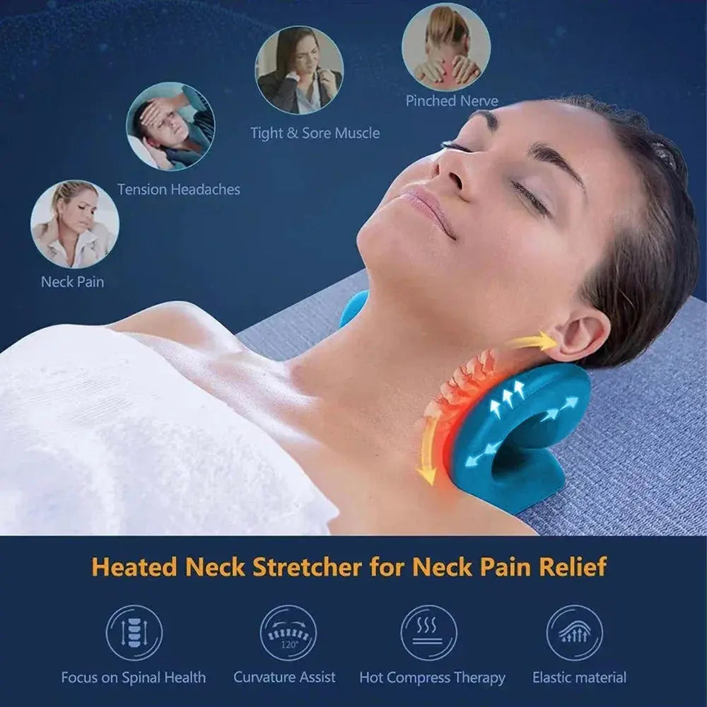 Heated Neck Massage Pillow with Contoured Foam