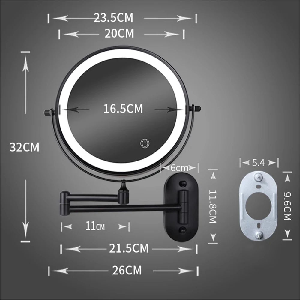 Wall-mounted vanity mirror measurements