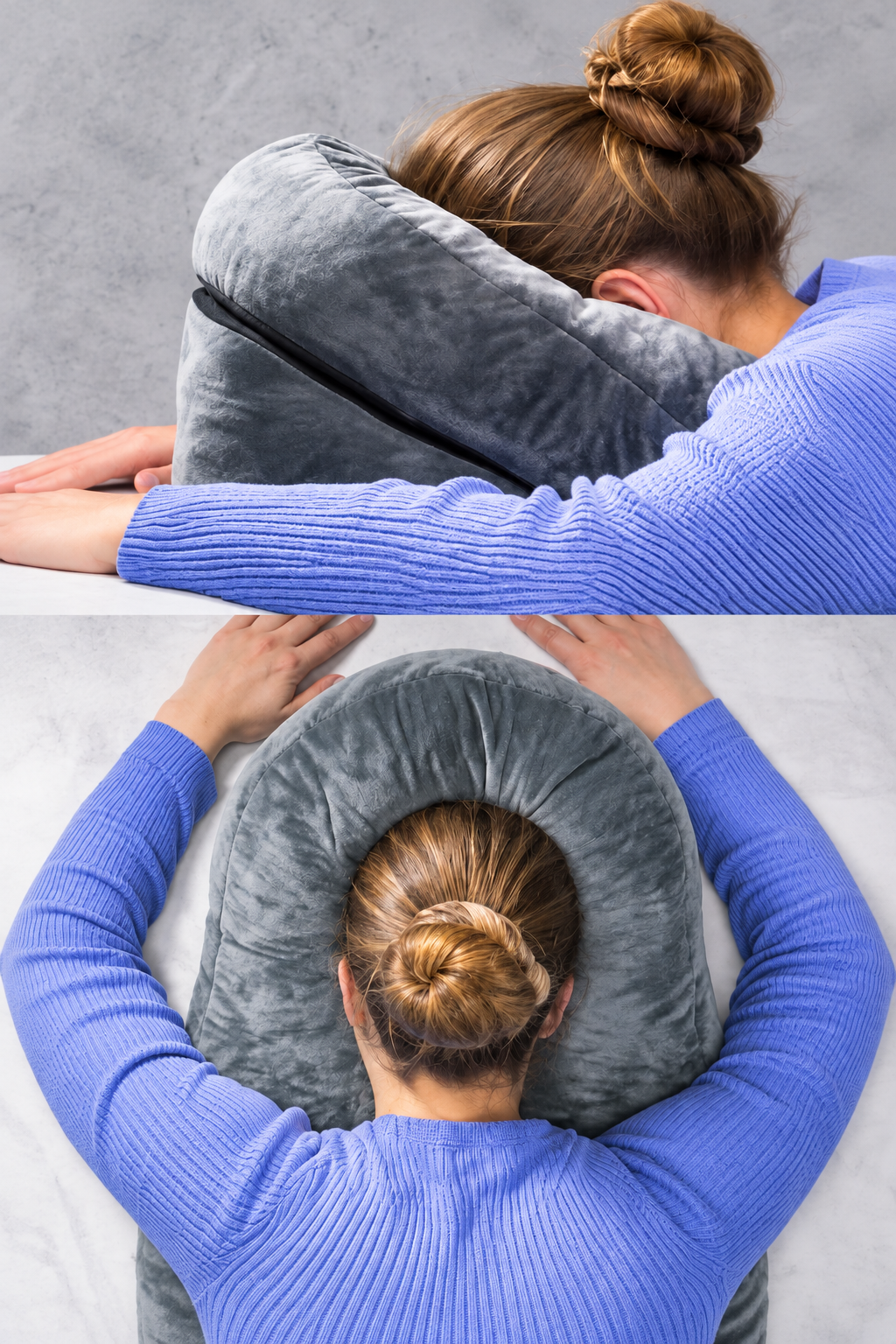 Face-Down Pillow with Shredded Memory Foam and Dual Sides