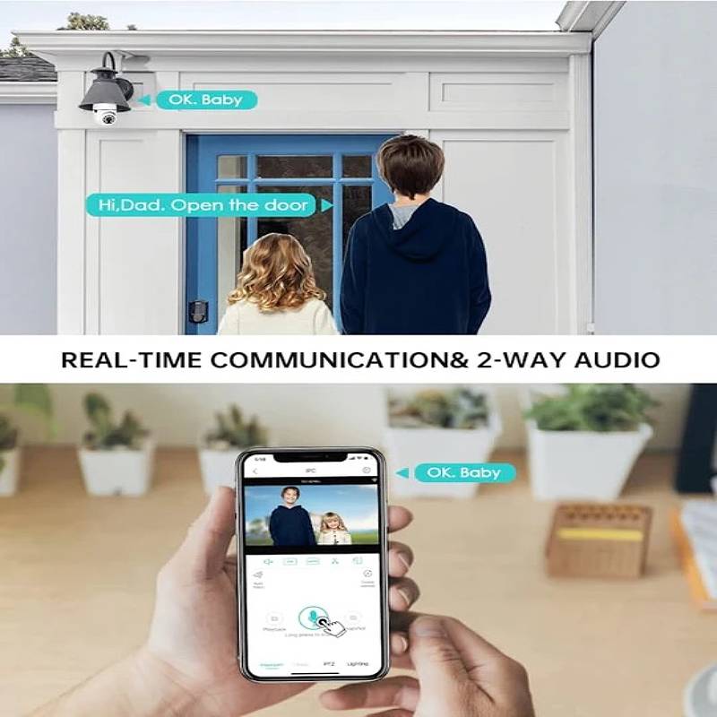 1080p Light Bulb Security Camera with 360° View & Audio