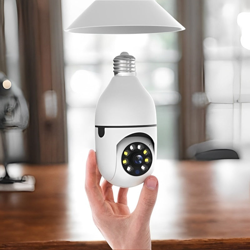 1080p Light Bulb Security Camera with 360° View & Audio