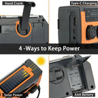 Emergency Weather Radio with 5000mAh Hand Crank Charger