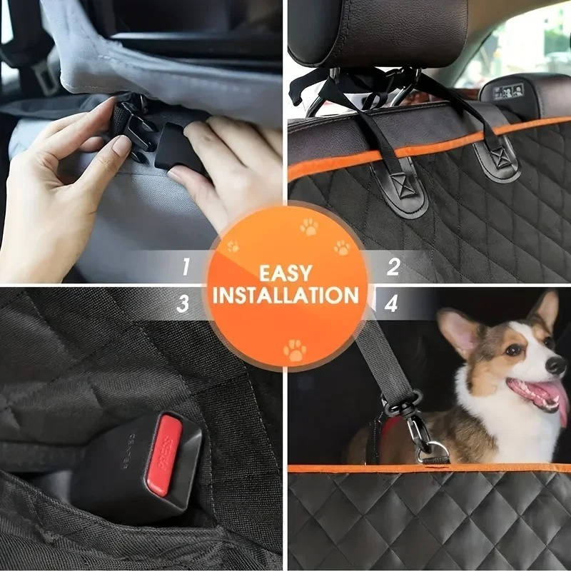 Waterproof Dog Car Seat Cover with Hammock and Side Flaps