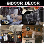 Giant Halloween Spider Web, 200 Sq Ft with 9 Fake Spiders