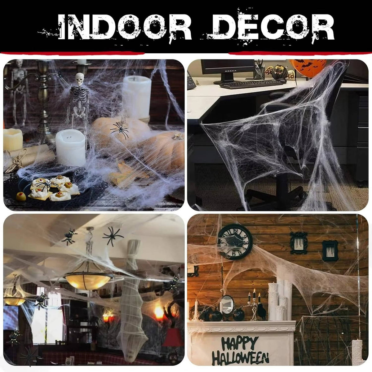 Giant Halloween Spider Web, 200 Sq Ft with 9 Fake Spiders