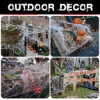 Giant Halloween Spider Web, 200 Sq Ft with 9 Fake Spiders