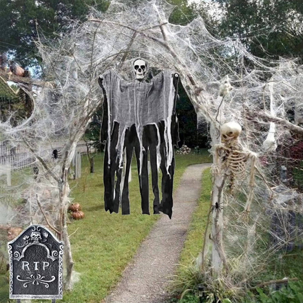 Giant Halloween Spider Web, 200 Sq Ft with 9 Fake Spiders